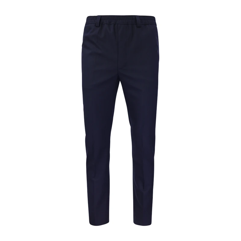 Elastische Taille Wollen Pantalon | Donkerblauw | www.pietkoopmans.nl