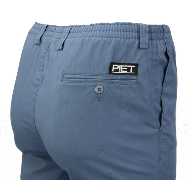 Piet Elastische Taille Broek | Tilburg Indigo | www.pietkoopmans.nl