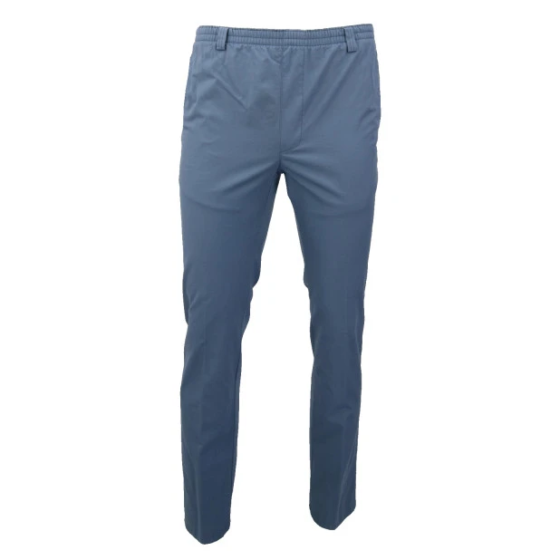 Piet Elastische Taille Broek | Tilburg Indigo | www.pietkoopmans.nl