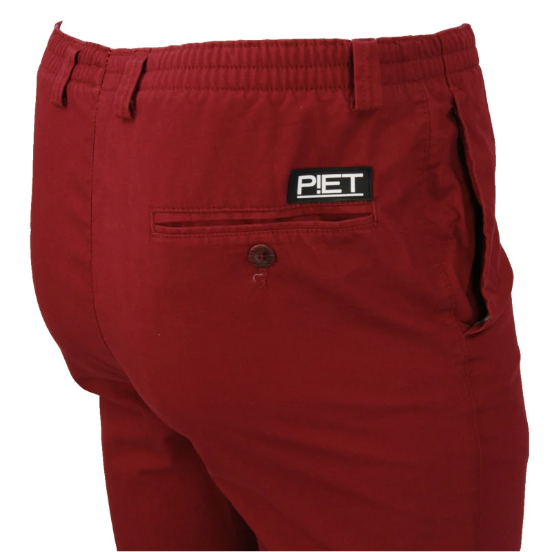 Piet Elastische Taille Broek | Tilburg Rood | www.pietkoopmans.nl