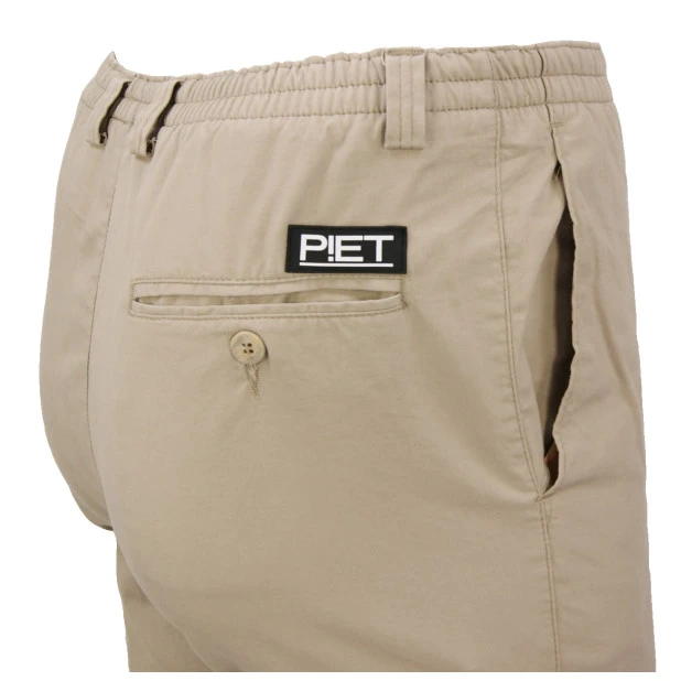 Piet Elastische Taille Broek | Extra Lang Tilburg Beige | www.pietkoopmans.nl