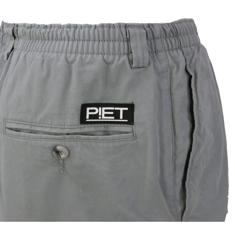 Piet Elastische Taille Korte Broek | Grijs | www.pietkoopmans.nl
