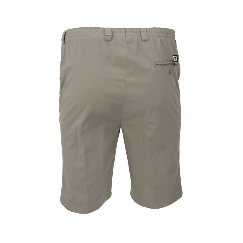 Piet Elastische Taille Korte Broek | Khaki | www.pietkoopmans.nl