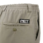 Piet Elastische Taille Korte Broek | Khaki | www.pietkoopmans.nl