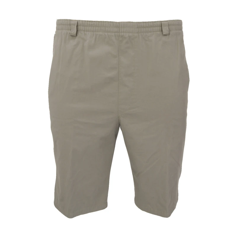 Piet Elastische Taille Korte Broek | Khaki | www.pietkoopmans.nl