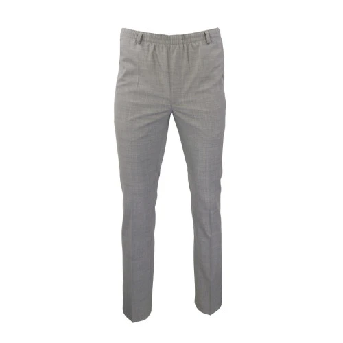 Elastische taille Pantalon Wol | Extra Lang Zilver | www.pietkoopmans.nl