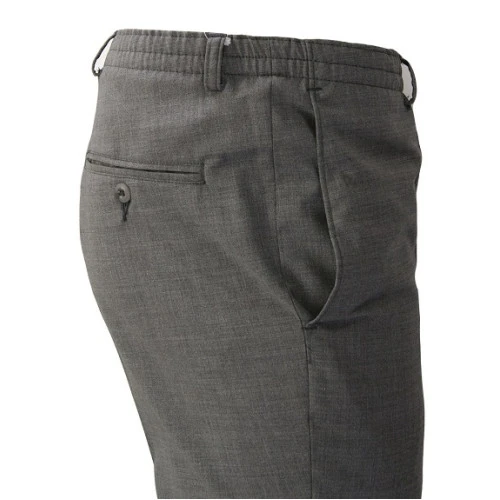 Elastische taille Pantalon Wol | Antraciet | www.pietkoopmans.nl
