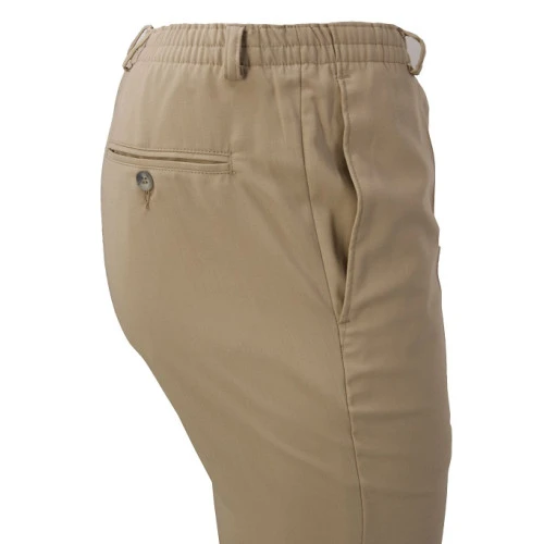 Elastische taille Pantalon Wol | Zand | www.pietkoopmans.nl