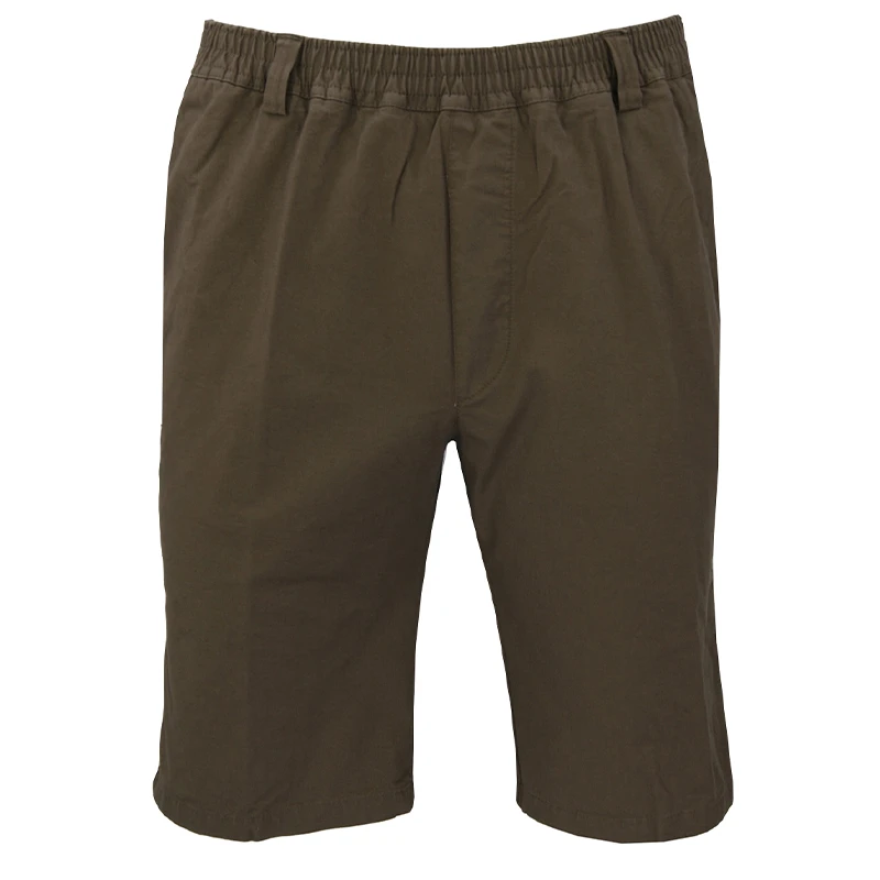 Piet Elastische Taille Korte Broek | Taupe | www.pietkoopmans.nl