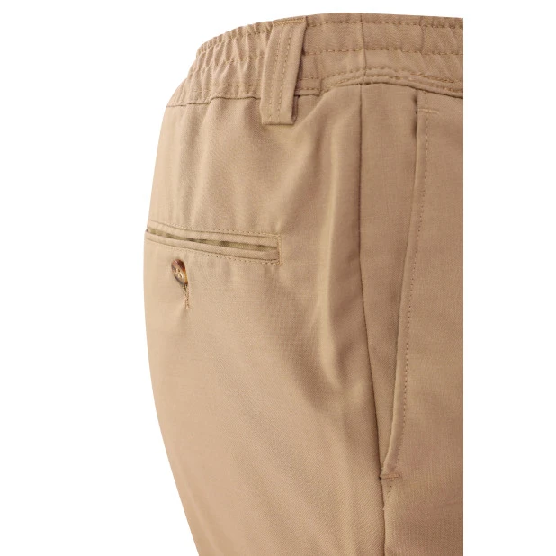 Elastische taille Pantalon Wol | Camel | www.pietkoopmans.nl