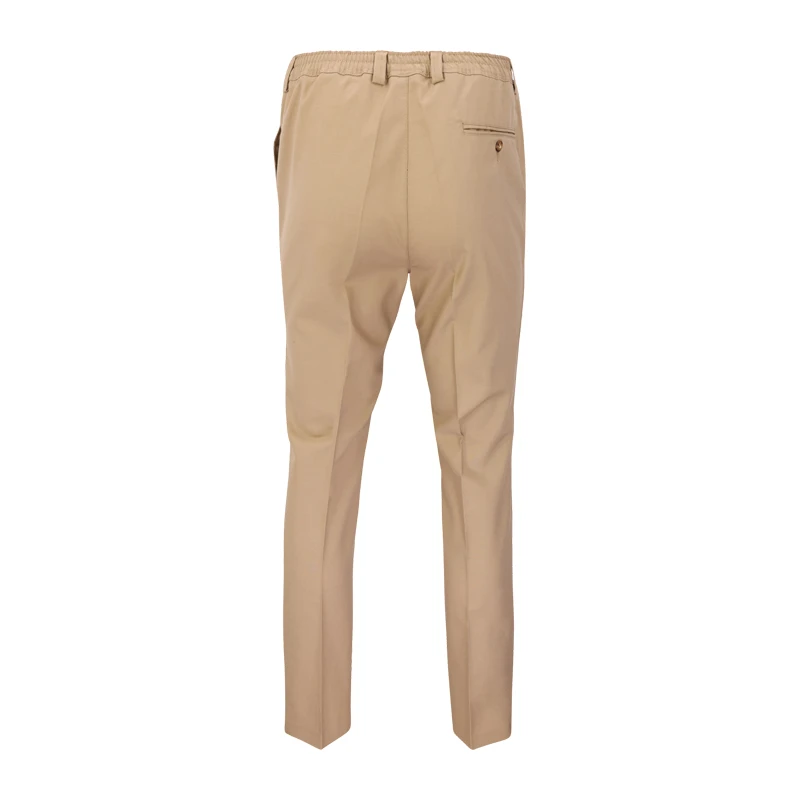 Elastische taille Pantalon Wol | Camel | www.pietkoopmans.nl