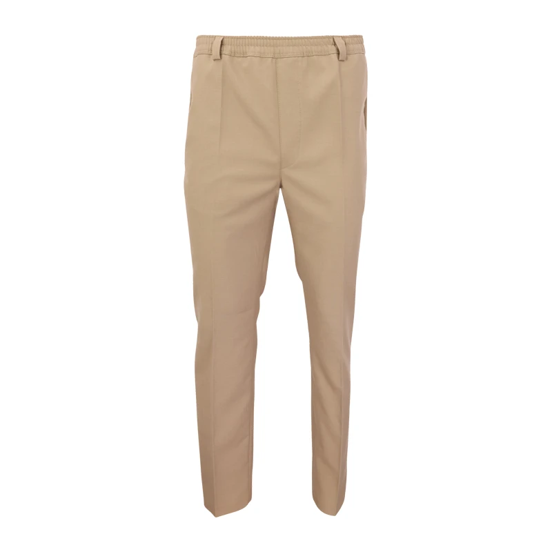 Elastische taille Pantalon Wol | Camel | www.pietkoopmans.nl