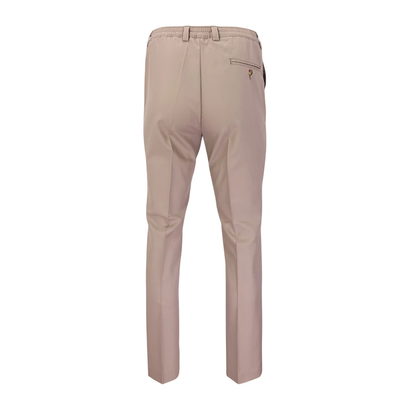 Elastische taille Pantalon Wol | Greige | www.pietkoopmans.nl