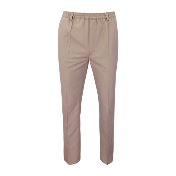 Elastische taille Pantalon Wol | Greige | www.pietkoopmans.nl