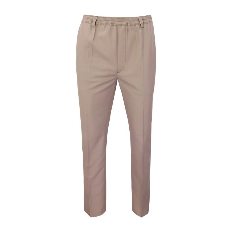 Elastische taille Pantalon Wol | Greige | www.pietkoopmans.nl