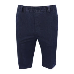 Elastische Taille Korte Broek | Donker Denim