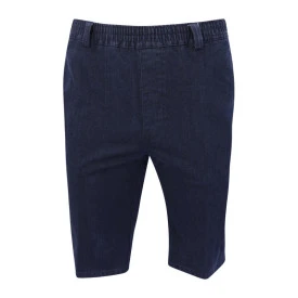 Elastische Taille Korte Broek | Donker Denim