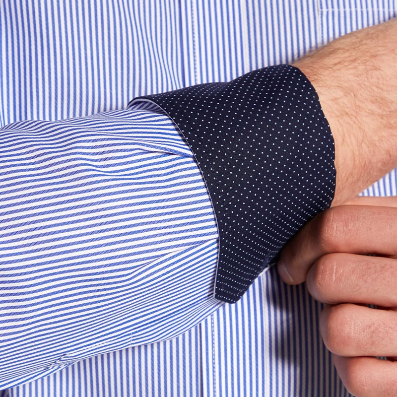 Eterna Streep Overhemd | Blauw | www.pietkoopmans.nl