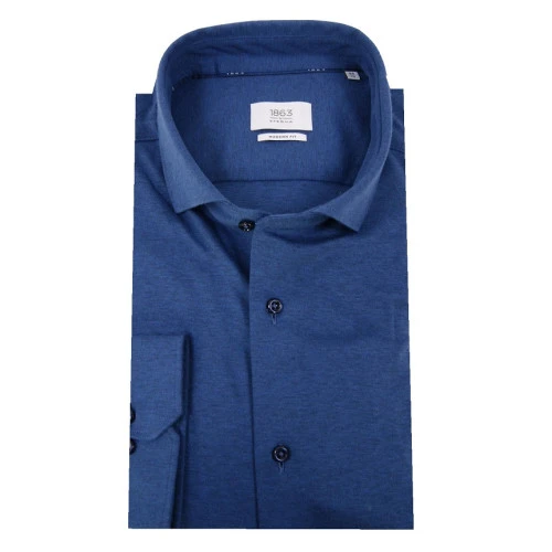 Eterna Overhemd Stretch | Jeans Blauw | www.pietkoopmans.nl