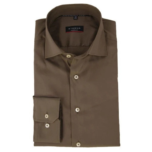 Eterna Performance Overhemd | Khaki | www.pietkoopmans.nl