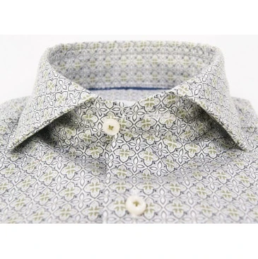 Eterna Overhemd Two Ply | Olijf Print | www.pietkoopmans.nl