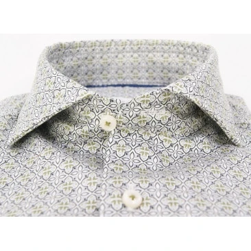 Eterna Overhemd Two Ply | Olijf Print | www.pietkoopmans.nl