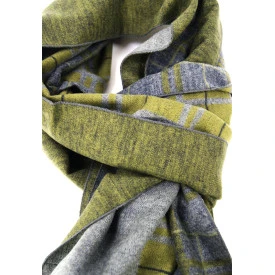 Eterna Zijde Shawl Geweven | Grijs Groen