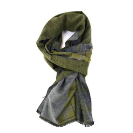 Eterna Zijde Shawl Geweven | Grijs Groen