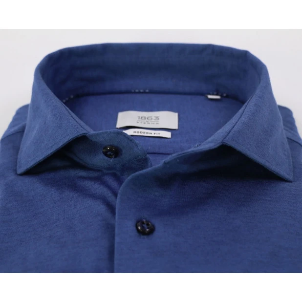 Eterna Overhemd Jersey | Midden Blauw | www.pietkoopmans.nl