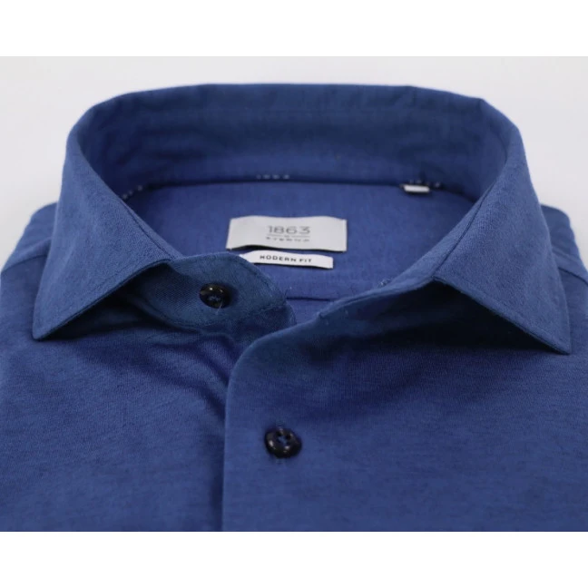 Eterna Overhemd Jersey | Midden Blauw | www.pietkoopmans.nl