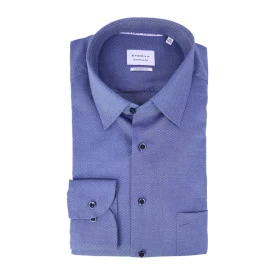 Eterna Overhemd Strijkvrij | Denim Print