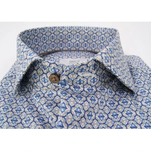 Eterna Overhemd Two Ply | Lichtblauw Print