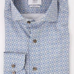 Eterna Overhemd Two Ply | Lichtblauw Print | www.pietkoopmans.nl