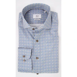 Eterna Overhemd Two Ply | Lichtblauw Print