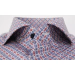 Eterna Overhemd Two Ply | Rood Blauw Print | www.pietkoopmans.nl