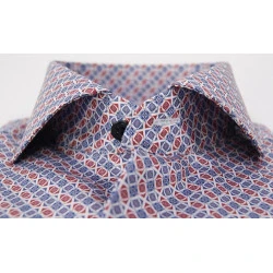 Eterna Overhemd Two Ply | Rood Blauw Print