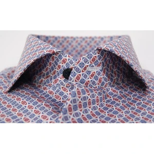 Eterna Overhemd Two Ply | Rood Blauw Print