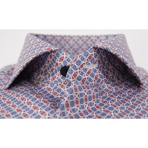 Eterna Overhemd Two Ply | Rood Blauw Print | www.pietkoopmans.nl