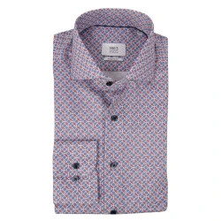 Eterna Overhemd Two Ply | Rood Blauw Print