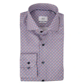 Eterna Overhemd Two Ply | Rood Blauw Print