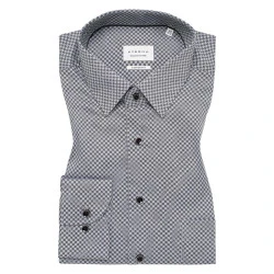 Eterna Overhemd | Taupe Zwart Print