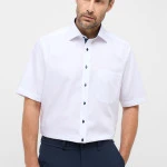 Eterna Shirt Korte Mouw Comfort Fit | Wit | www.pietkoopmans.nl