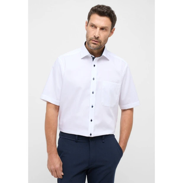 Eterna Shirt Korte Mouw Comfort Fit | Wit | www.pietkoopmans.nl