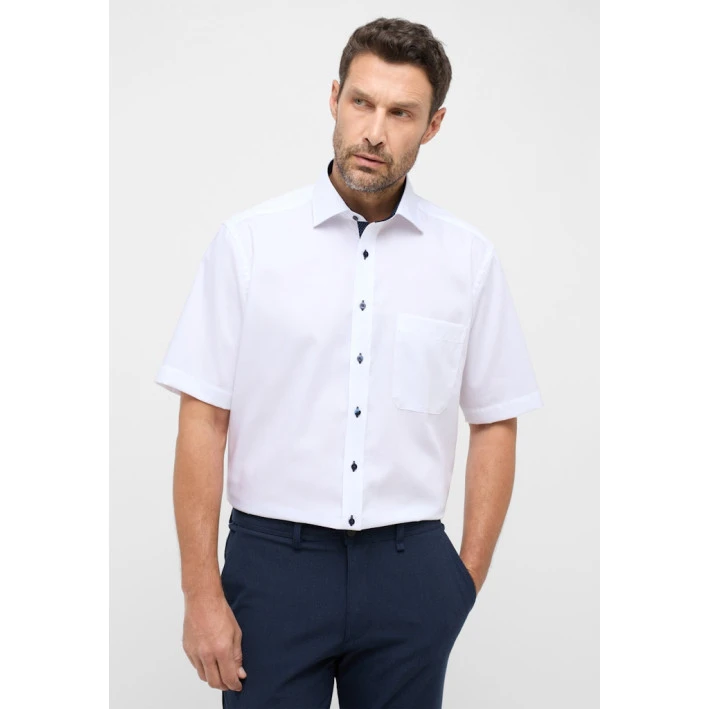 Eterna Shirt Korte Mouw Comfort Fit | Wit | www.pietkoopmans.nl