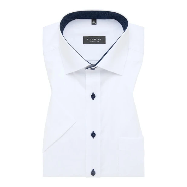 Eterna Shirt Korte Mouw Comfort Fit | Wit | www.pietkoopmans.nl