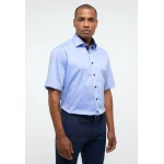 Eterna Shirt Korte Mouw Comfort Fit | Lichtblauw | www.pietkoopmans.nl