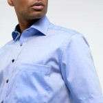 Eterna Shirt Korte Mouw Comfort Fit | Lichtblauw | www.pietkoopmans.nl