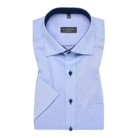 Eterna Shirt Korte Mouw Comfort Fit | Lichtblauw