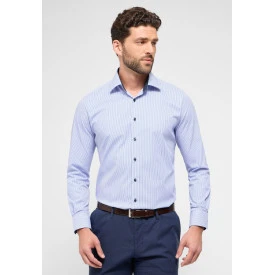 Eterna Modern Overhemd | Blauw Gesteept