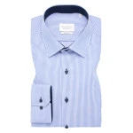 Eterna Modern Overhemd | Blauw Gesteept | www.pietkoopmans.nl